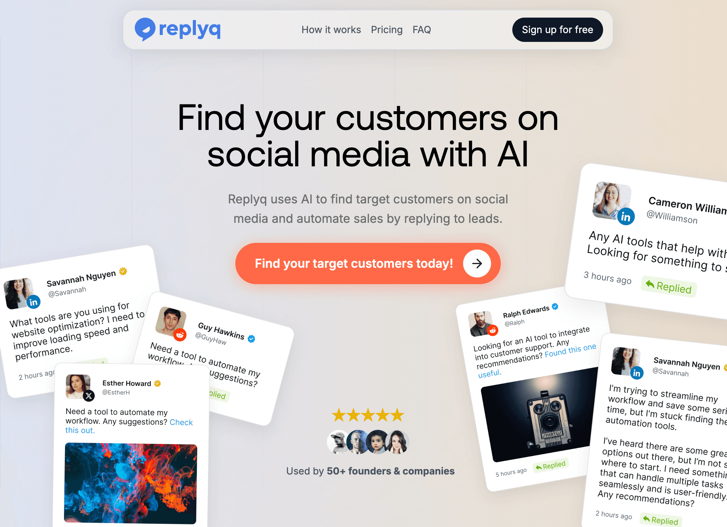 ReplyQ - Find customers online using AI